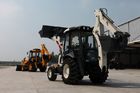 4 Wheel Backhoe Loaders 0.3cbm Bucket 7400kg Weifang Engine Ports for sale